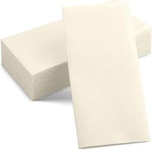 Linen-Feel Champagne Colored Paper Napkins. Cloth-Like (Pack of 100)